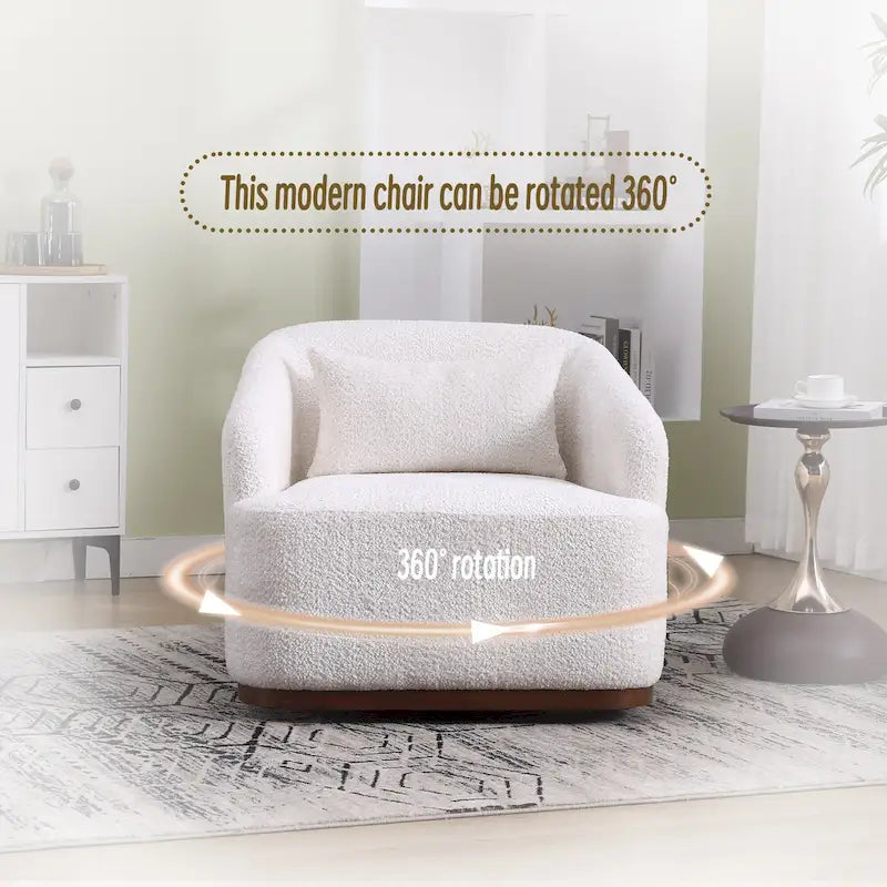 GDFStudio - Mia Chenille Fabric Swivel Accent Chair with Comfortable Cushions and Sturdy Base