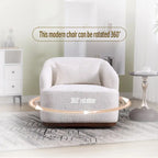 GDFStudio - Mia Chenille Fabric Swivel Accent Chair with Comfortable Cushions and Sturdy Base