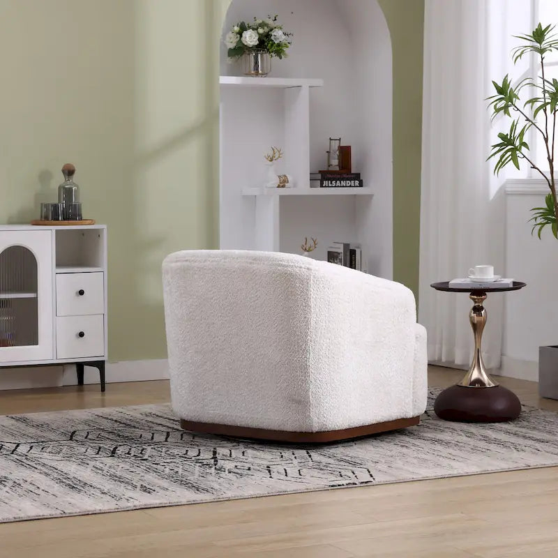GDFStudio - Mia Chenille Fabric Swivel Accent Chair with Comfortable Cushions and Sturdy Base