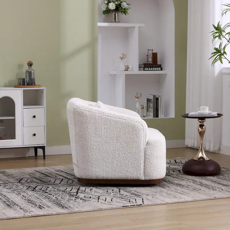 GDFStudio - Mia Chenille Fabric Swivel Accent Chair with Comfortable Cushions and Sturdy Base