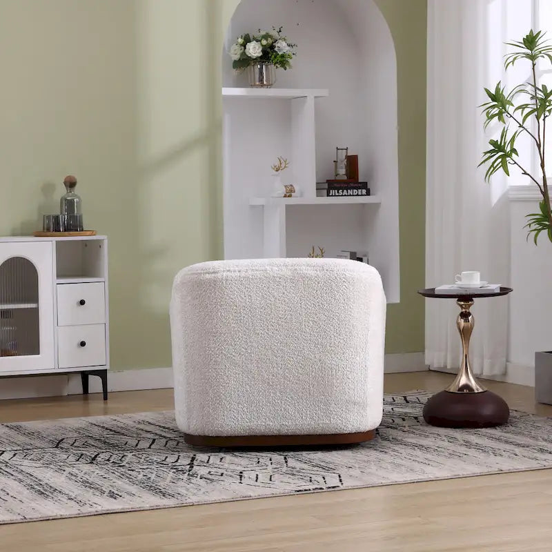 GDFStudio - Mia Chenille Fabric Swivel Accent Chair with Comfortable Cushions and Sturdy Base