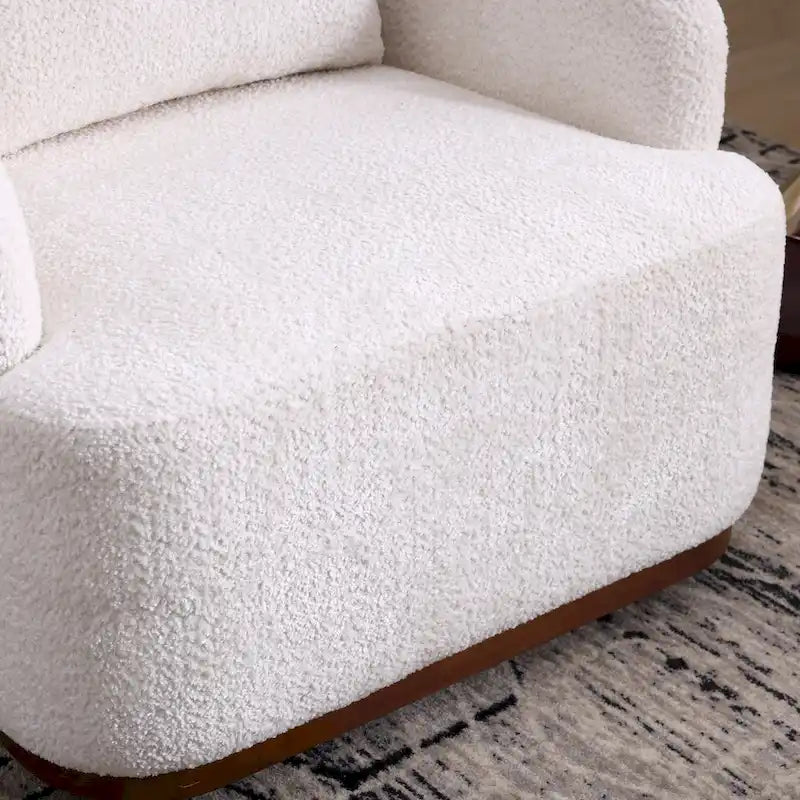 GDFStudio - Mia Chenille Fabric Swivel Accent Chair with Comfortable Cushions and Sturdy Base