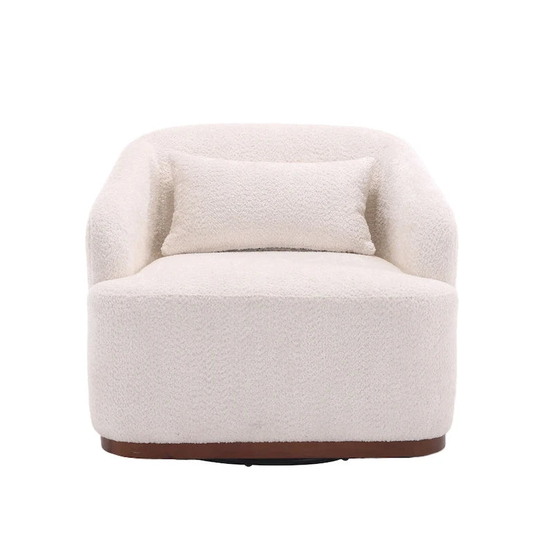 GDFStudio - Mia Chenille Fabric Swivel Accent Chair with Comfortable Cushions and Sturdy Base