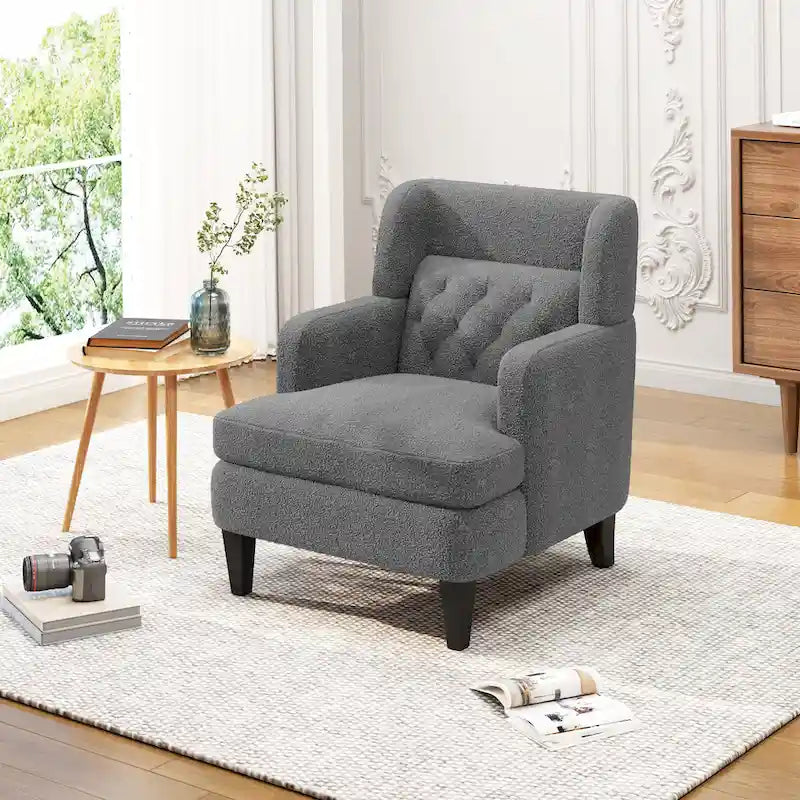 Nabo Modern Fabric Accent Chair with Cushion Back by Christopher Knight Home