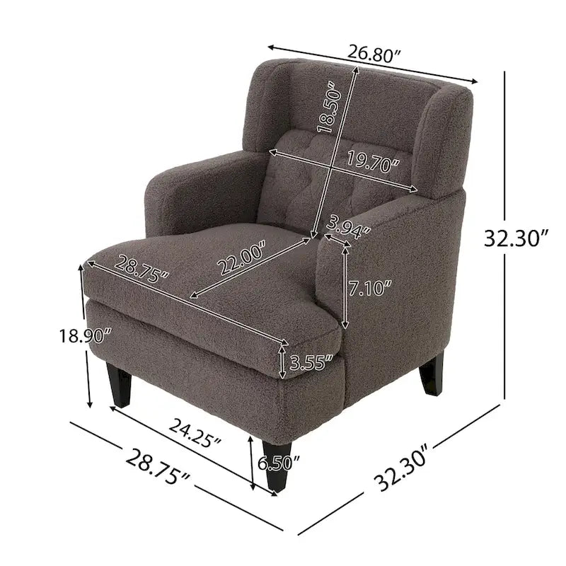 Nabo Modern Fabric Accent Chair with Cushion Back by Christopher Knight Home