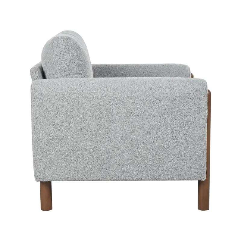Maloa extra grote, met teddy beklede accentstoel met walnotenhouten poten van Christopher Knight Home