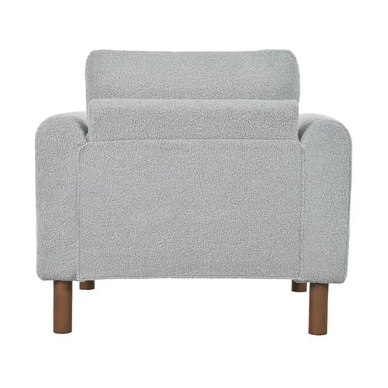 Maloa extra grote, met teddy beklede accentstoel met walnotenhouten poten van Christopher Knight Home