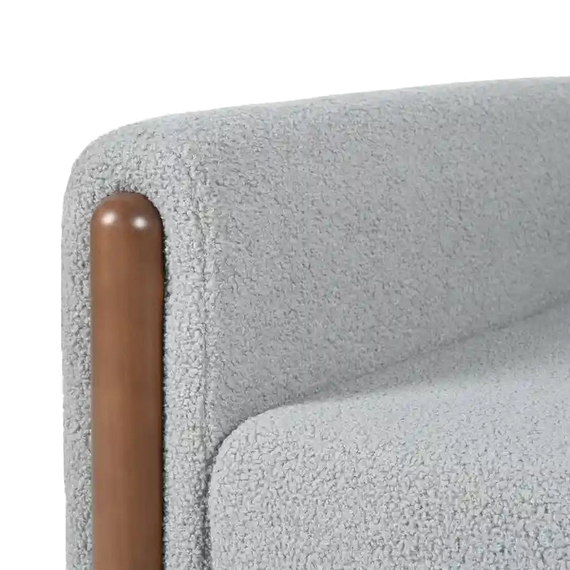 Maloa extra grote, met teddy beklede accentstoel met walnotenhouten poten van Christopher Knight Home