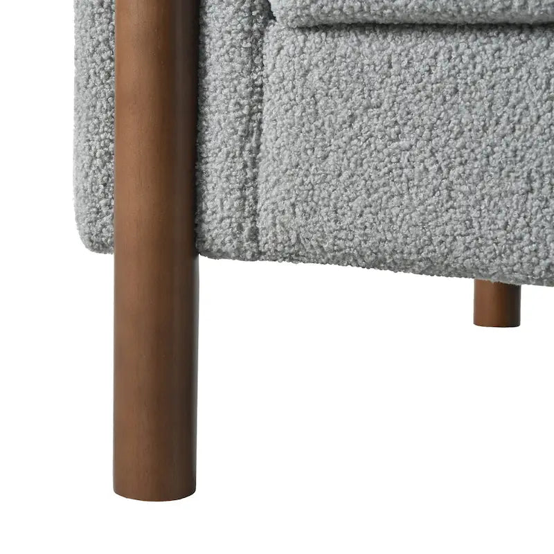 Maloa extra grote, met teddy beklede accentstoel met walnotenhouten poten van Christopher Knight Home