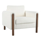 Maloa extra grote, met teddy beklede accentstoel met walnotenhouten poten van Christopher Knight Home