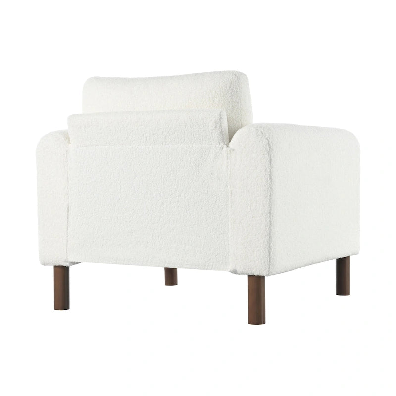 Maloa extra grote, met teddy beklede accentstoel met walnotenhouten poten van Christopher Knight Home
