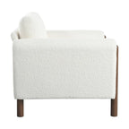 Maloa extra grote, met teddy beklede accentstoel met walnotenhouten poten van Christopher Knight Home