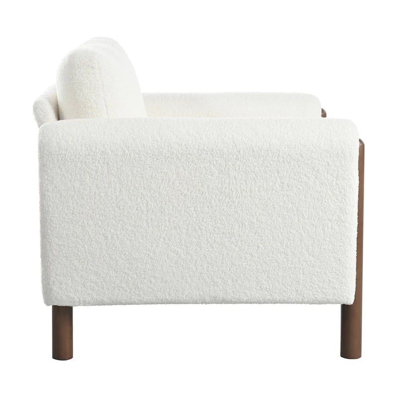 Maloa extra grote, met teddy beklede accentstoel met walnotenhouten poten van Christopher Knight Home