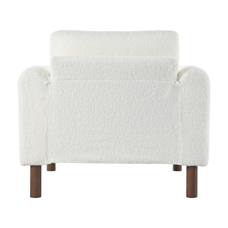 Maloa extra grote, met teddy beklede accentstoel met walnotenhouten poten van Christopher Knight Home