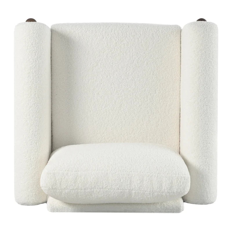 Maloa extra grote, met teddy beklede accentstoel met walnotenhouten poten van Christopher Knight Home