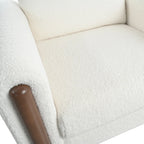 Maloa extra grote, met teddy beklede accentstoel met walnotenhouten poten van Christopher Knight Home