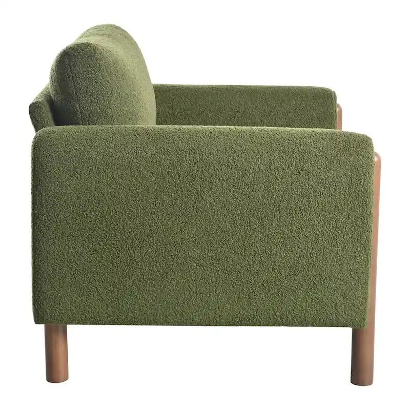 Maloa extra grote, met teddy beklede accentstoel met walnotenhouten poten van Christopher Knight Home