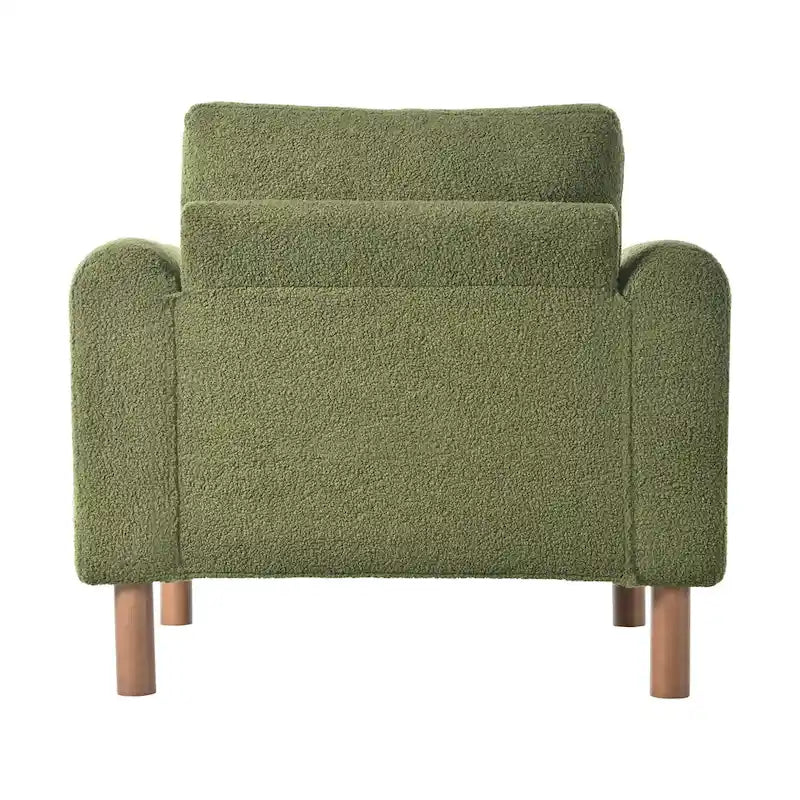 Maloa extra grote, met teddy beklede accentstoel met walnotenhouten poten van Christopher Knight Home