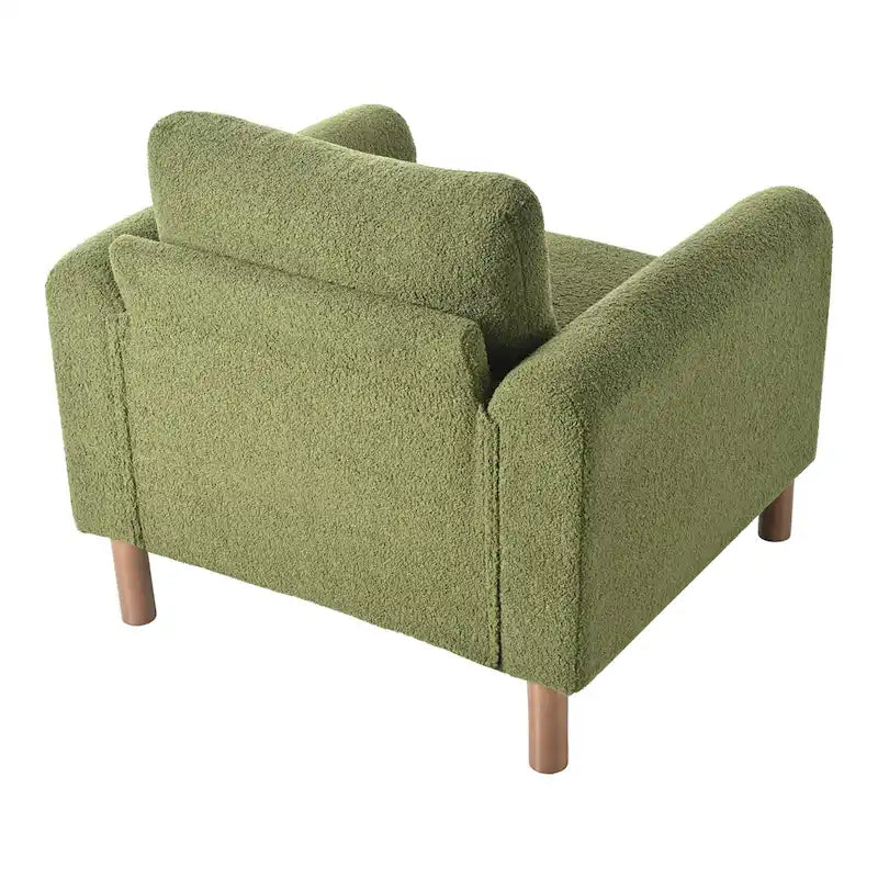 Maloa extra grote, met teddy beklede accentstoel met walnotenhouten poten van Christopher Knight Home