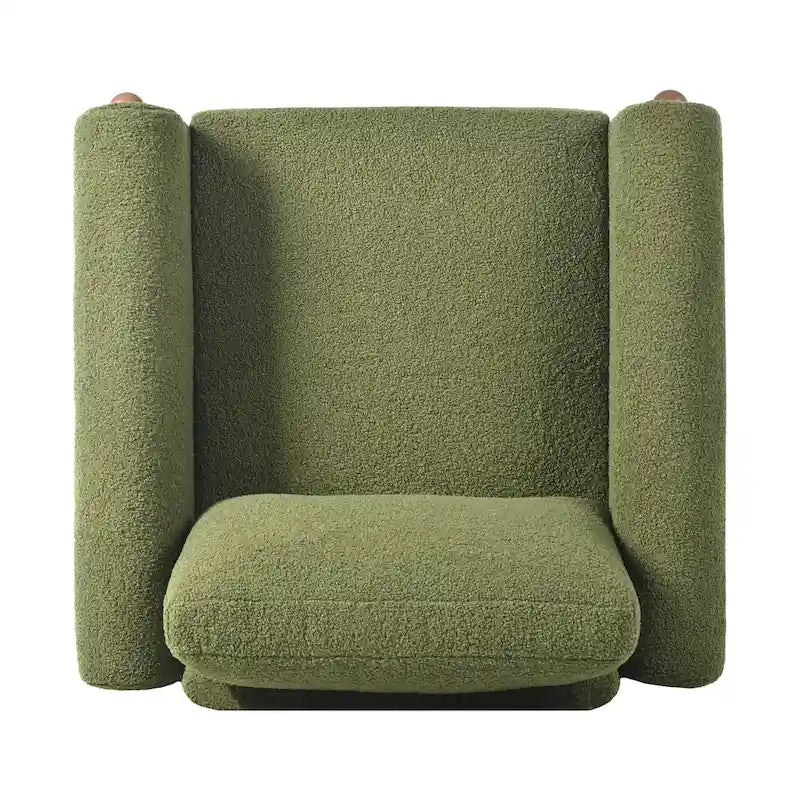 Maloa extra grote, met teddy beklede accentstoel met walnotenhouten poten van Christopher Knight Home