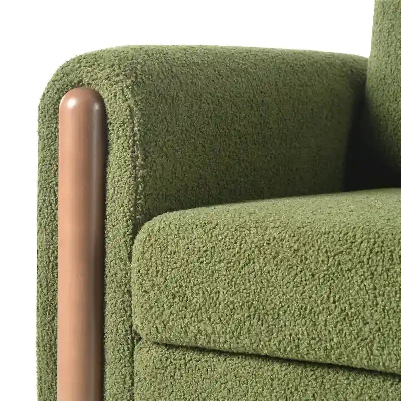 Maloa extra grote, met teddy beklede accentstoel met walnotenhouten poten van Christopher Knight Home
