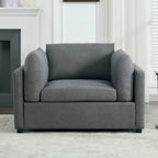 Roomfitters 50 Oversized Armchair with Ottoman, Modern Accent Chair, Lumbar Support, Reading Sofa for Bedroom