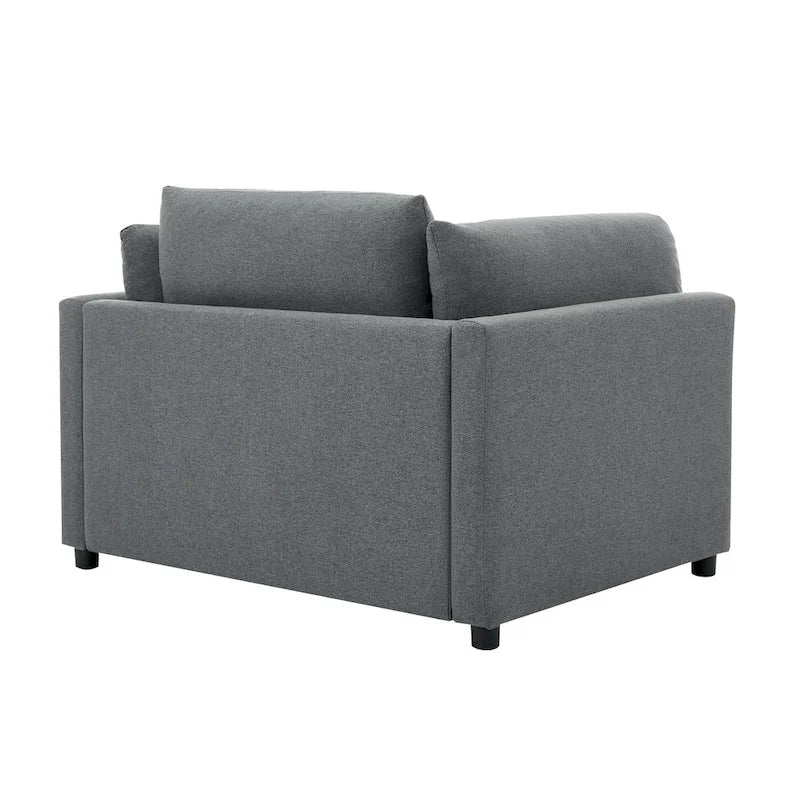 Roomfitters 50 Oversized Armchair with Ottoman, Modern Accent Chair, Lumbar Support, Reading Sofa for Bedroom