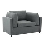 Roomfitters 50 Oversized Armchair with Ottoman, Modern Accent Chair, Lumbar Support, Reading Sofa for Bedroom