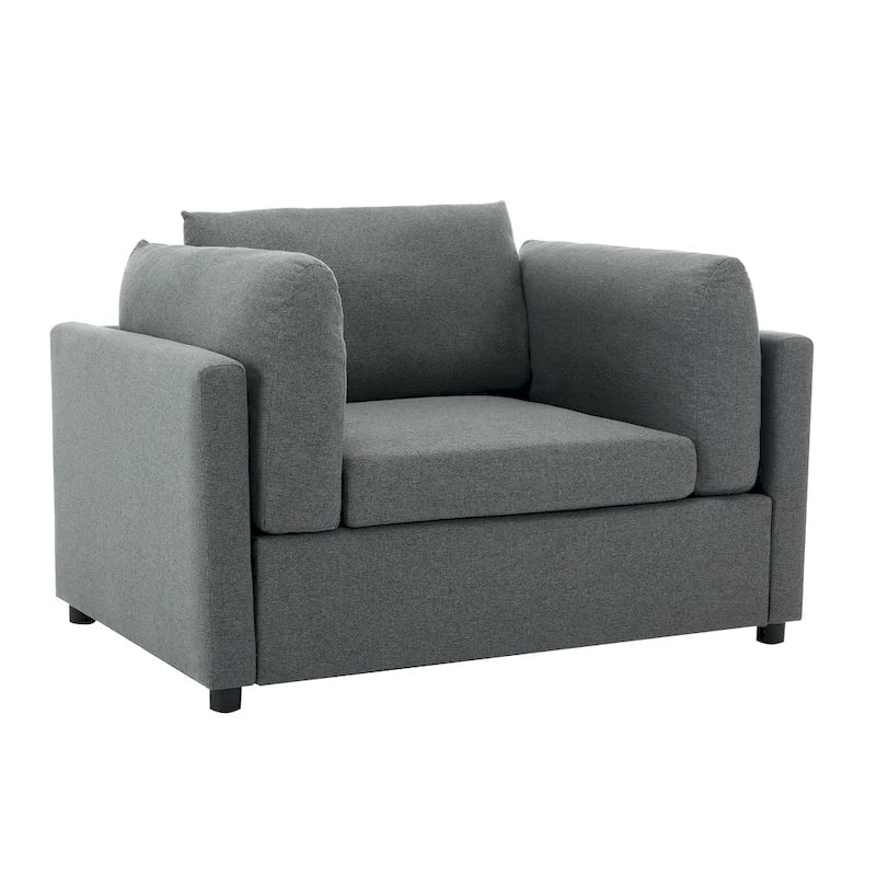 Roomfitters 50 Oversized Armchair with Ottoman, Modern Accent Chair, Lumbar Support, Reading Sofa for Bedroom