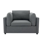 Roomfitters 50 Oversized Armchair with Ottoman, Modern Accent Chair, Lumbar Support, Reading Sofa for Bedroom