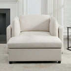 Roomfitters 50 Oversized Armchair with Ottoman, Modern Accent Chair, Lumbar Support, Reading Sofa for Bedroom