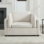 Roomfitters 50 Oversized Armchair with Ottoman, Modern Accent Chair, Lumbar Support, Reading Sofa for Bedroom