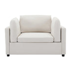 Roomfitters 50 Oversized Armchair with Ottoman, Modern Accent Chair, Lumbar Support, Reading Sofa for Bedroom
