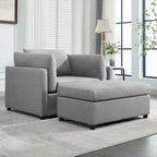Roomfitters 50 Oversized Armchair with Ottoman, Modern Accent Chair, Lumbar Support, Reading Sofa for Bedroom