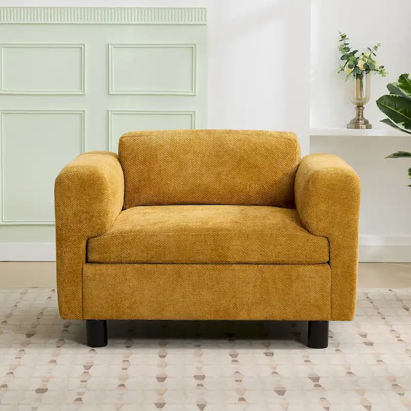 Sillón decorativo extragrande Roomfitters, cómodo sofá individual para sala de estar, dormitorio u oficina, tapizado de terciopelo tejido