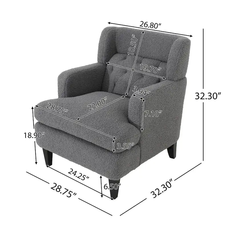 Roomfitters gestoffeerde accentstoel en gecapitonneerde fauteuil voor de woonkamer en slaapkamer