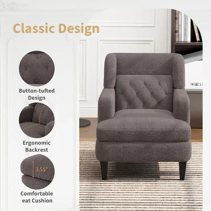 Roomfitters gestoffeerde accentstoel en gecapitonneerde fauteuil voor de woonkamer en slaapkamer