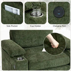 Chenille Oversized Chair with Ottoman & USB