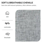 Chenille Oversized Chair with Ottoman & USB