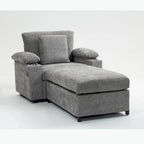 Chenille Oversized Chair with Ottoman & USB