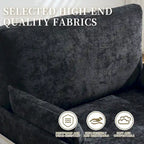 Chenille Upholstered Convertible Sleeper Recliner Foldable Chair Bed with 3 Pillows