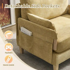 Chenille Upholstered Convertible Sleeper Recliner Foldable Chair Bed with 3 Pillows