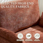 Chenille Upholstered Convertible Sleeper Recliner Foldable Chair Bed with 3 Pillows