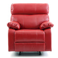 Faux Leather Upholstered Reclining Chair with Padded Arms - 39 - Red