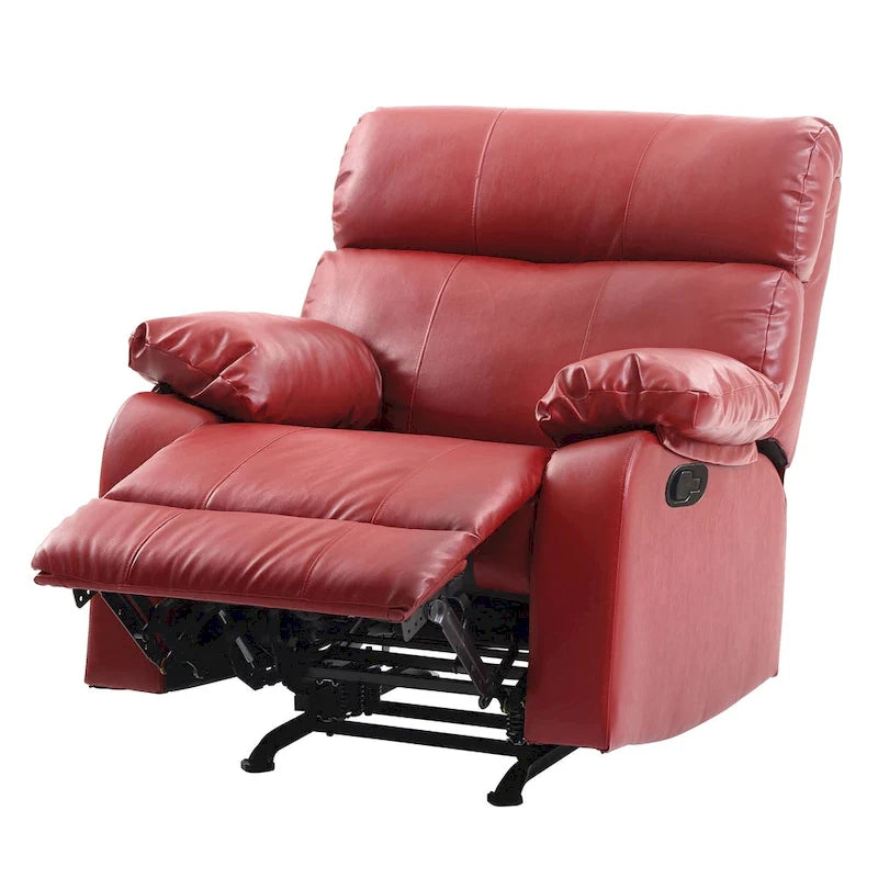 Gepolsterter Relaxsessel aus Kunstleder mit gepolsterten Armlehnen – 39 – Rot