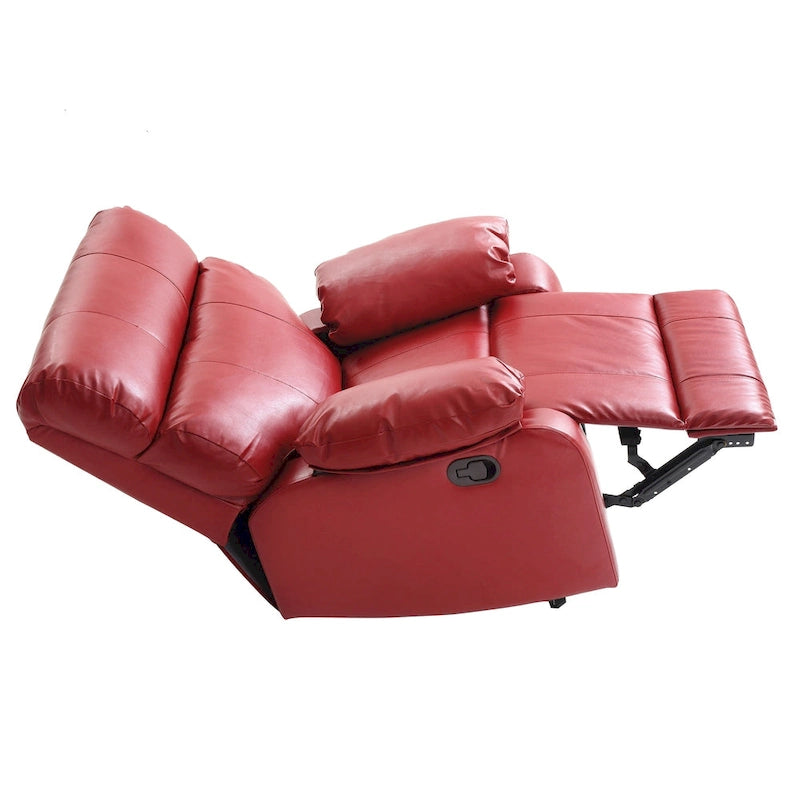 Gepolsterter Relaxsessel aus Kunstleder mit gepolsterten Armlehnen – 39 – Rot
