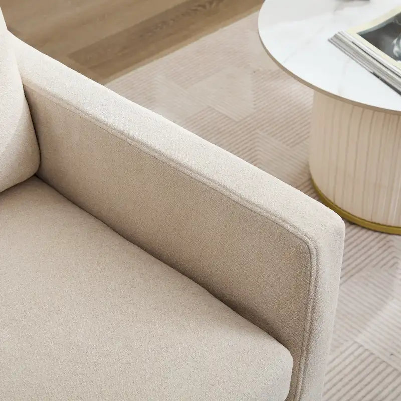 Swivel Accent Chair, Upholstered Skirted Swivel Chair with Removable Back Cushion, 360 Degree Comfy Armchair