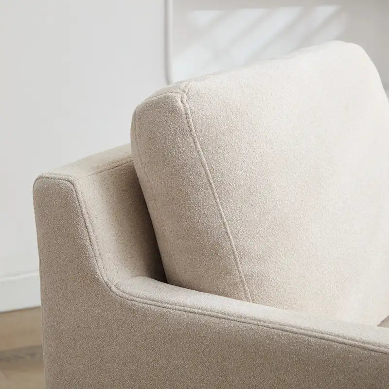 Swivel Accent Chair, Upholstered Skirted Swivel Chair with Removable Back Cushion, 360 Degree Comfy Armchair