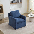 Swivel Accent Chair, Upholstered Skirted Swivel Chair with Removable Back Cushion, 360 Degree Comfy Armchair