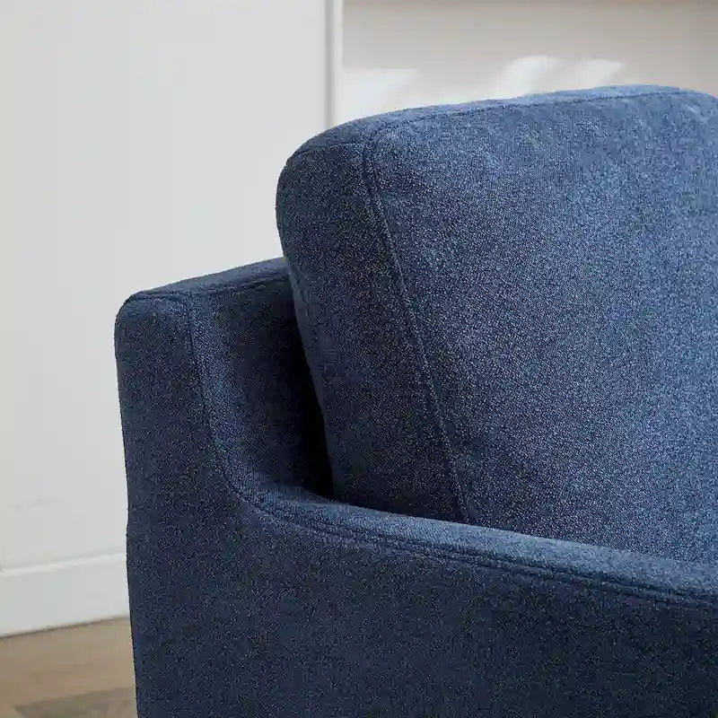 Swivel Accent Chair, Upholstered Skirted Swivel Chair with Removable Back Cushion, 360 Degree Comfy Armchair
